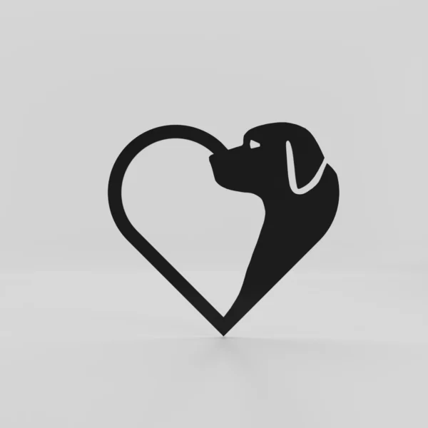 front1_black Dog Heart Wall Art