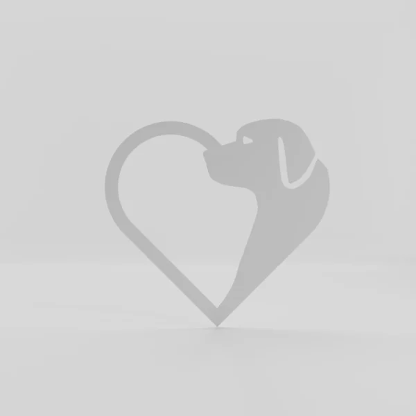 front1_white Dog Heart Wall Art