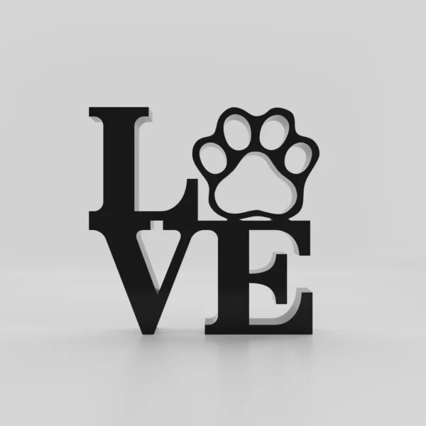 front_black pet love sculpture