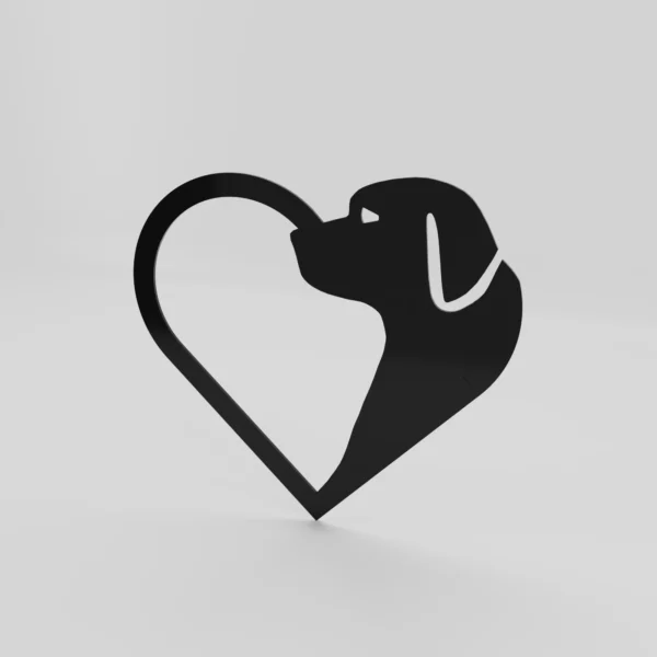 iso1_black Dog Heart Wall Art