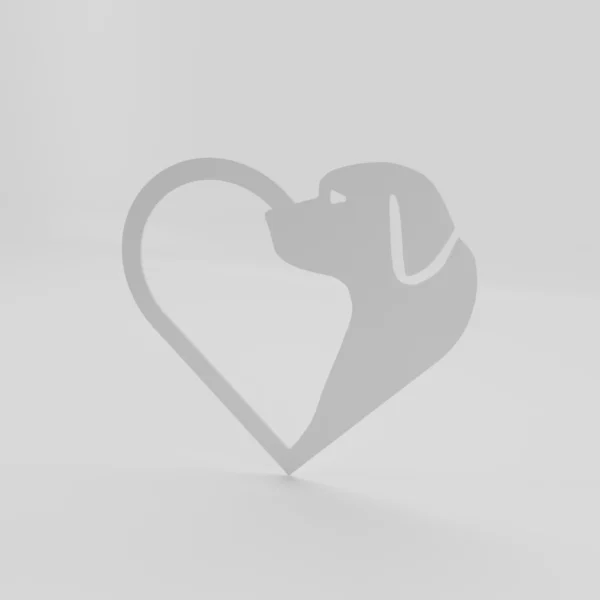 iso1_white Dog Heart Wall Art